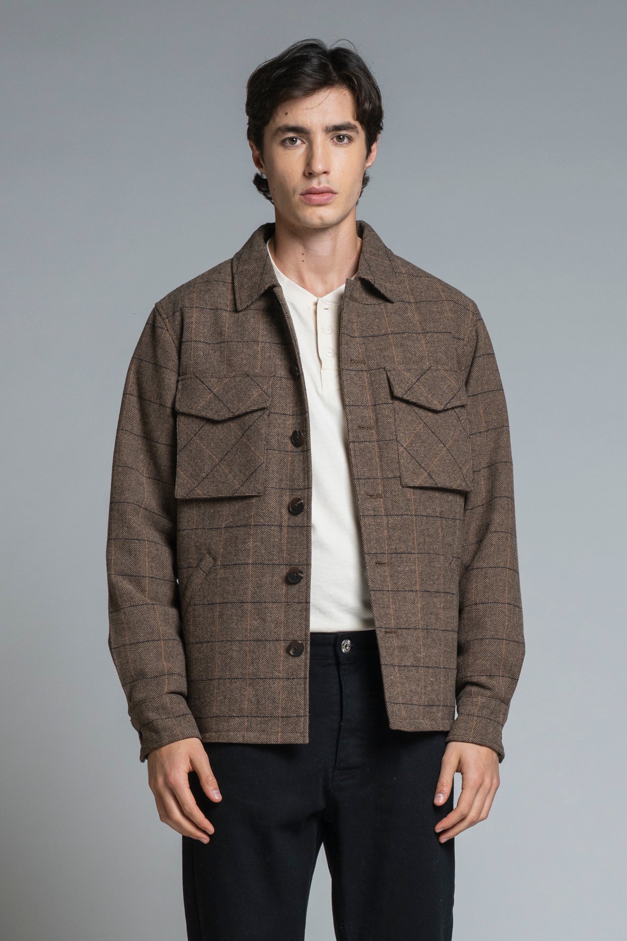 DEREK OVERSHIRT JACKET IN MIXED WOOL
