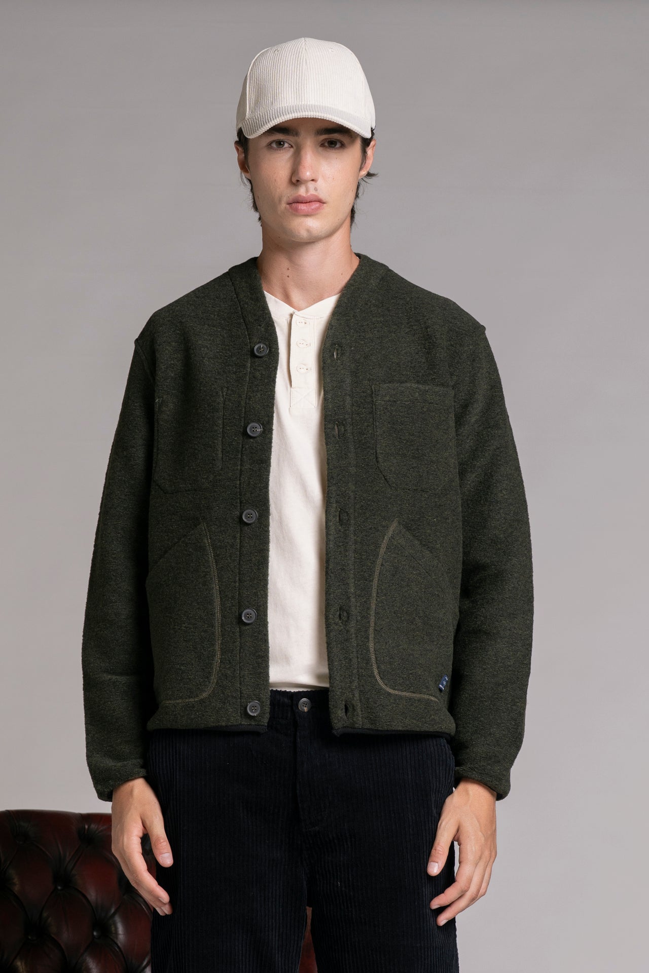 DOVER CARDIGAN IN BOILED WOOL