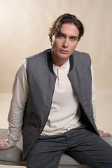 MARTIN GILET REVERSE IN BOILED WOOL
