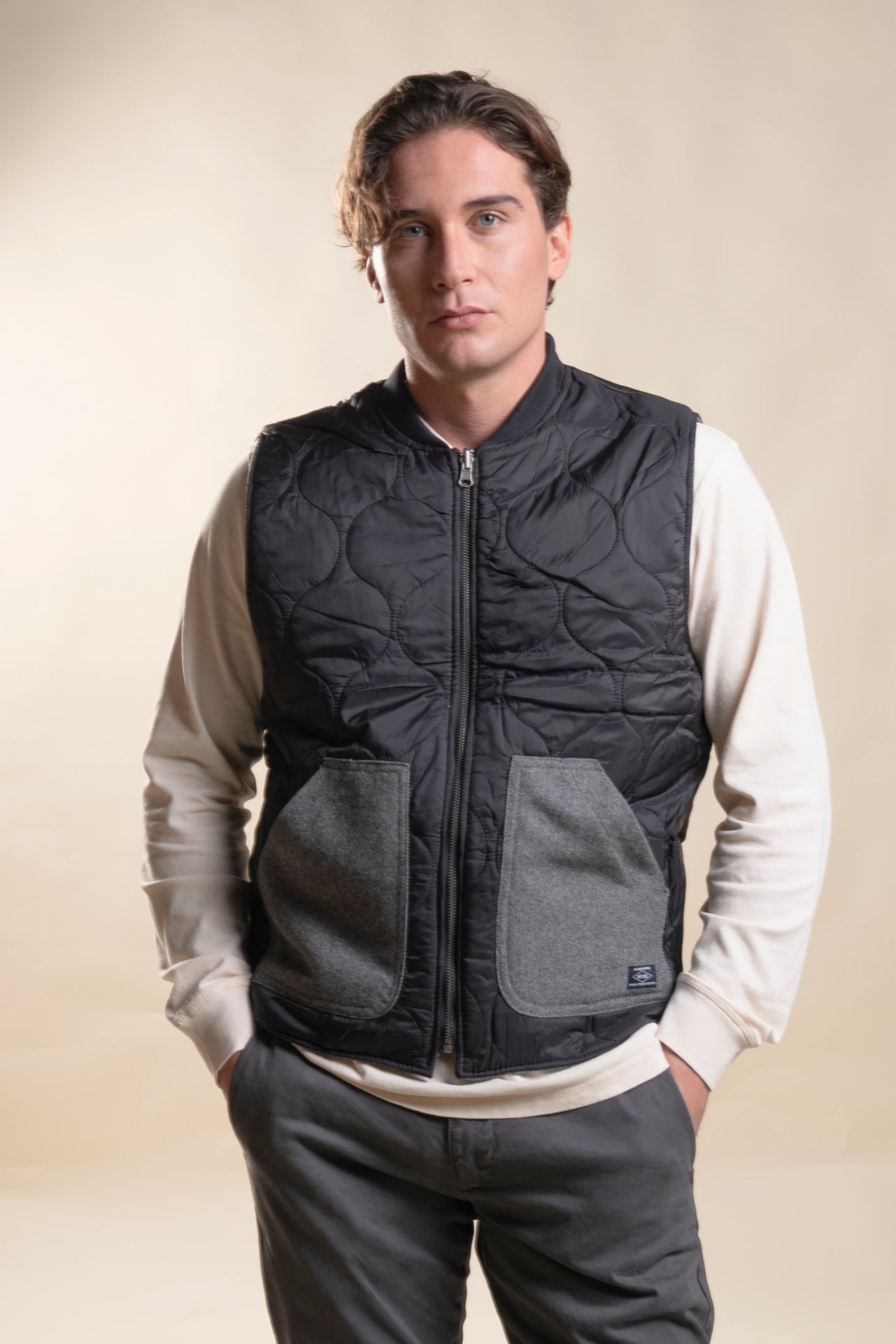 MARTIN GILET REVERSE IN BOILED WOOL
