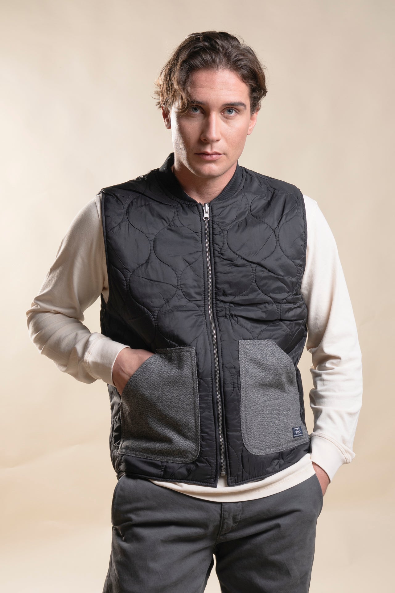 MARTIN GILET REVERSE IN BOILED WOOL