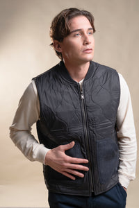 MARTIN GILET REVERSE IN BOILED WOOL