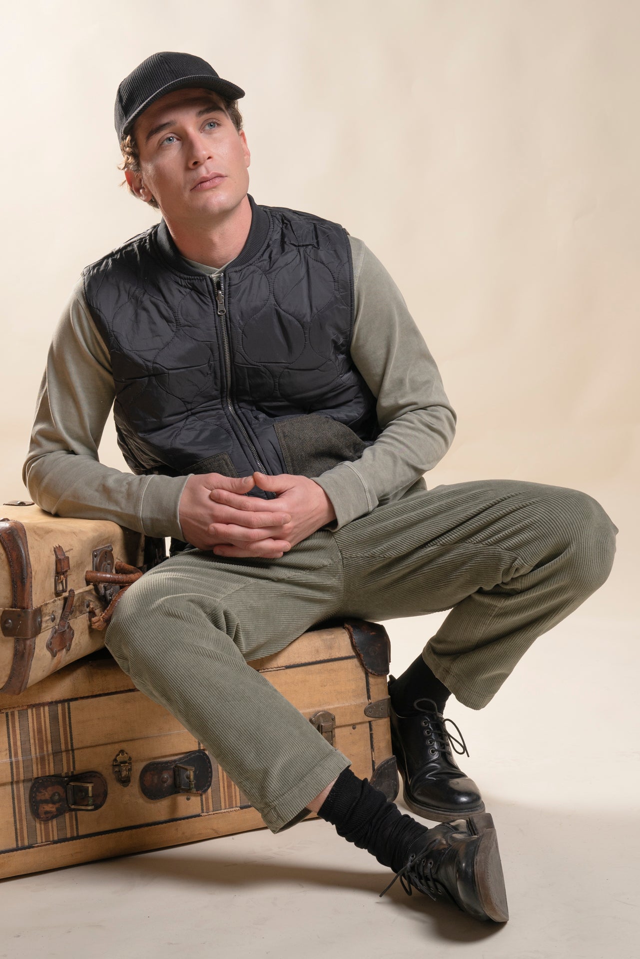 MARTIN GILET REVERSE IN BOILED WOOL
