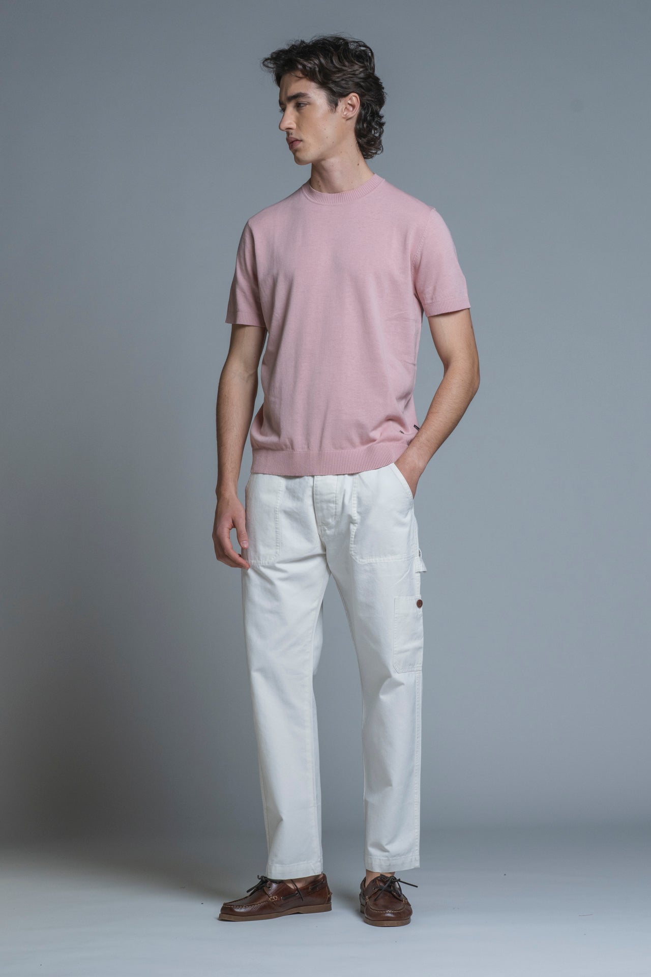 SAMUEL SWEATER ROUND NECK IN COTTON CREPE