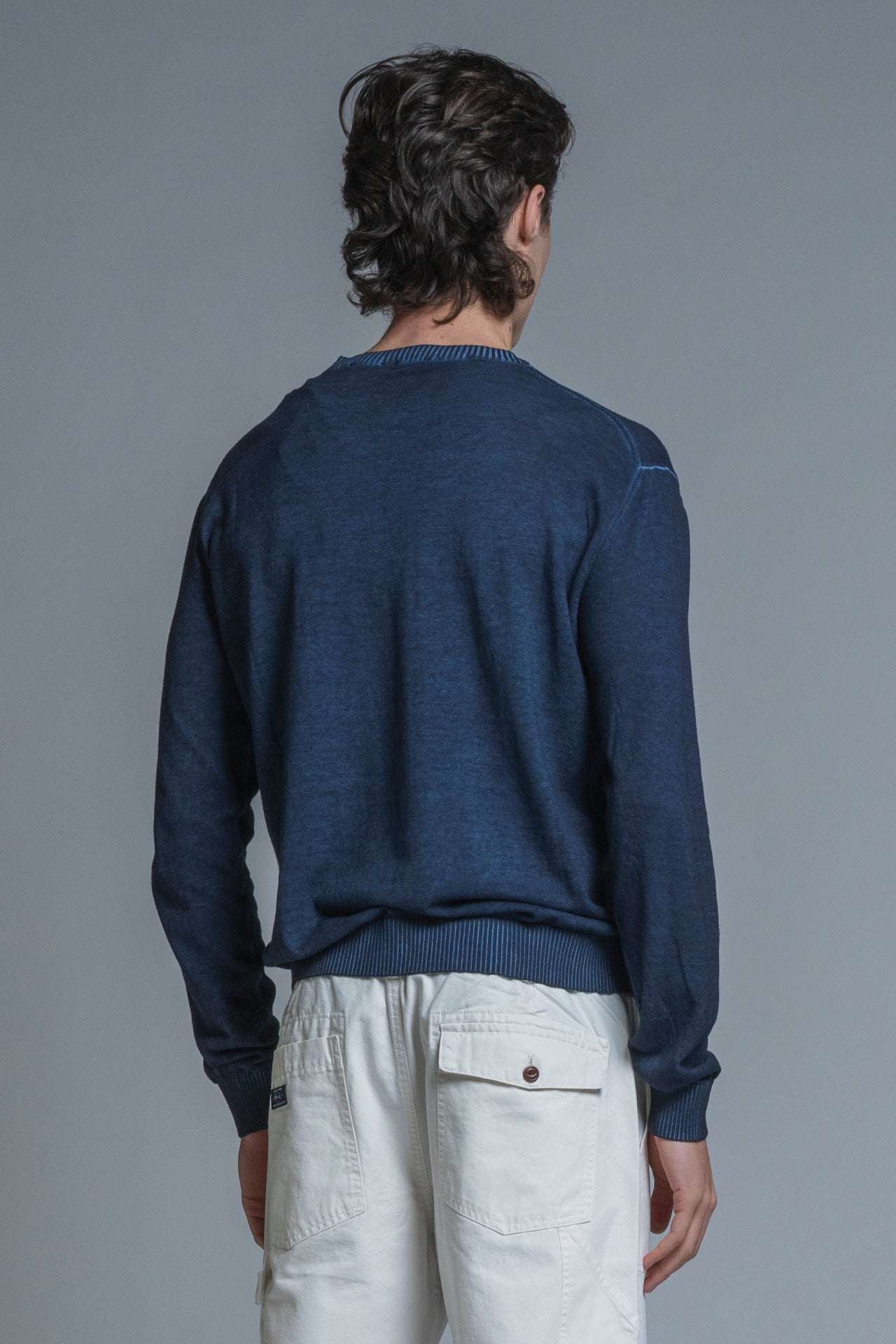 BUCK SWEATER IN COTTON COLD DYED