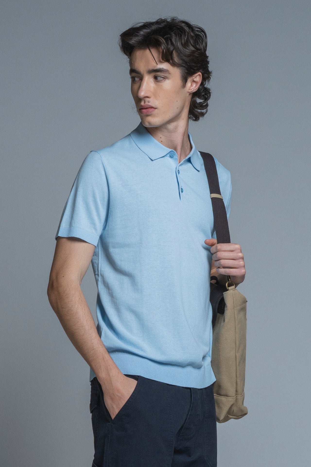 JOYCE SWEATER POLO IN COTTON CREPE