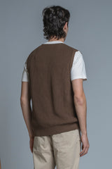 KEEGAN GILET IN COTTON