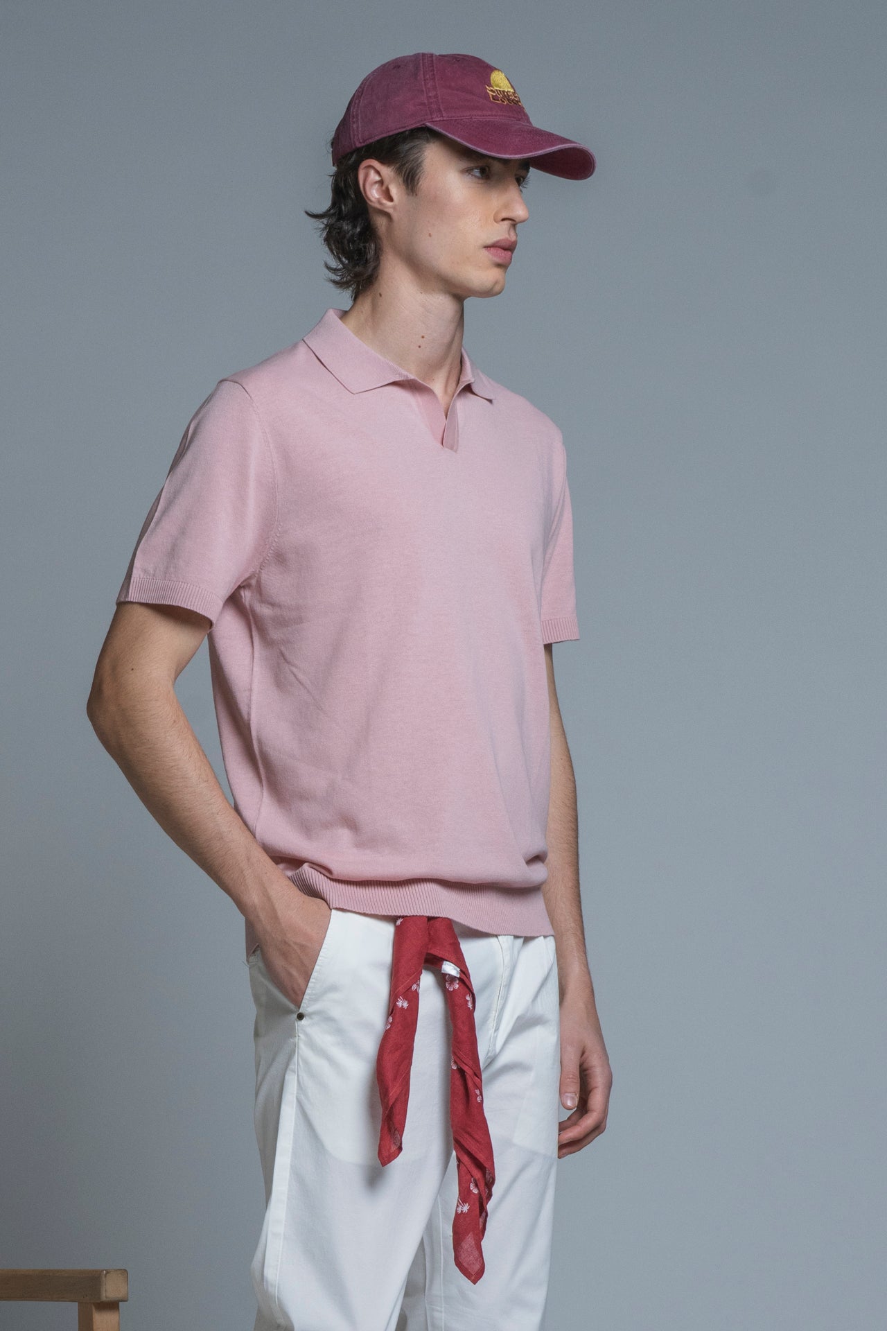 CLARK SWEATER POLO SKIPPER IN COTTON CREPE