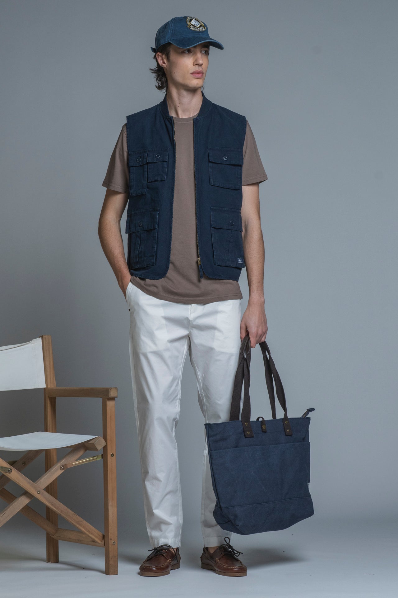 CHORE GILET ZIP TWILL STRETCH