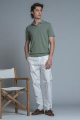 CLARK SWEATER POLO SKIPPER IN COTTON CREPE