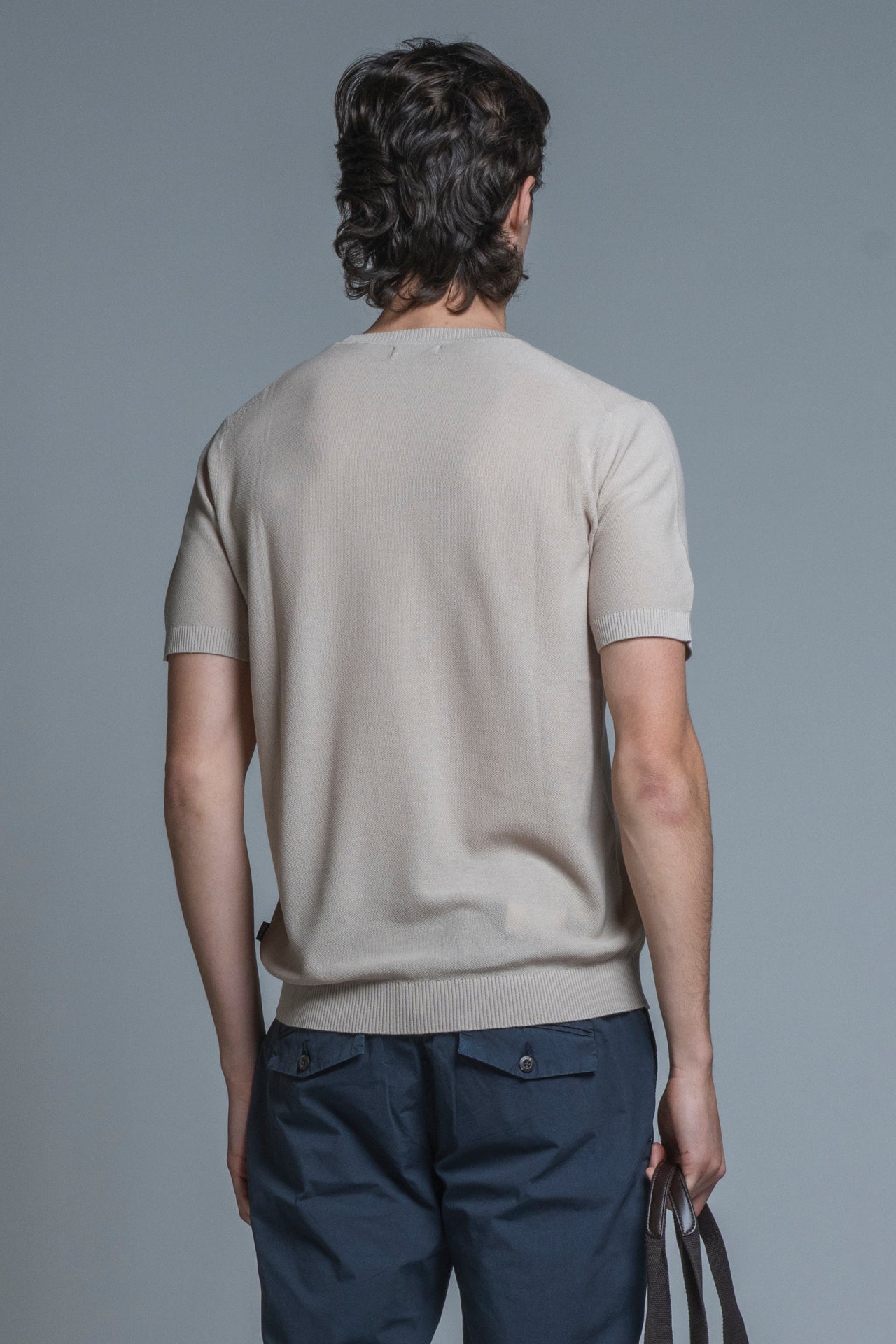 JARED SWEATER ROUND NECK COTTON RICE