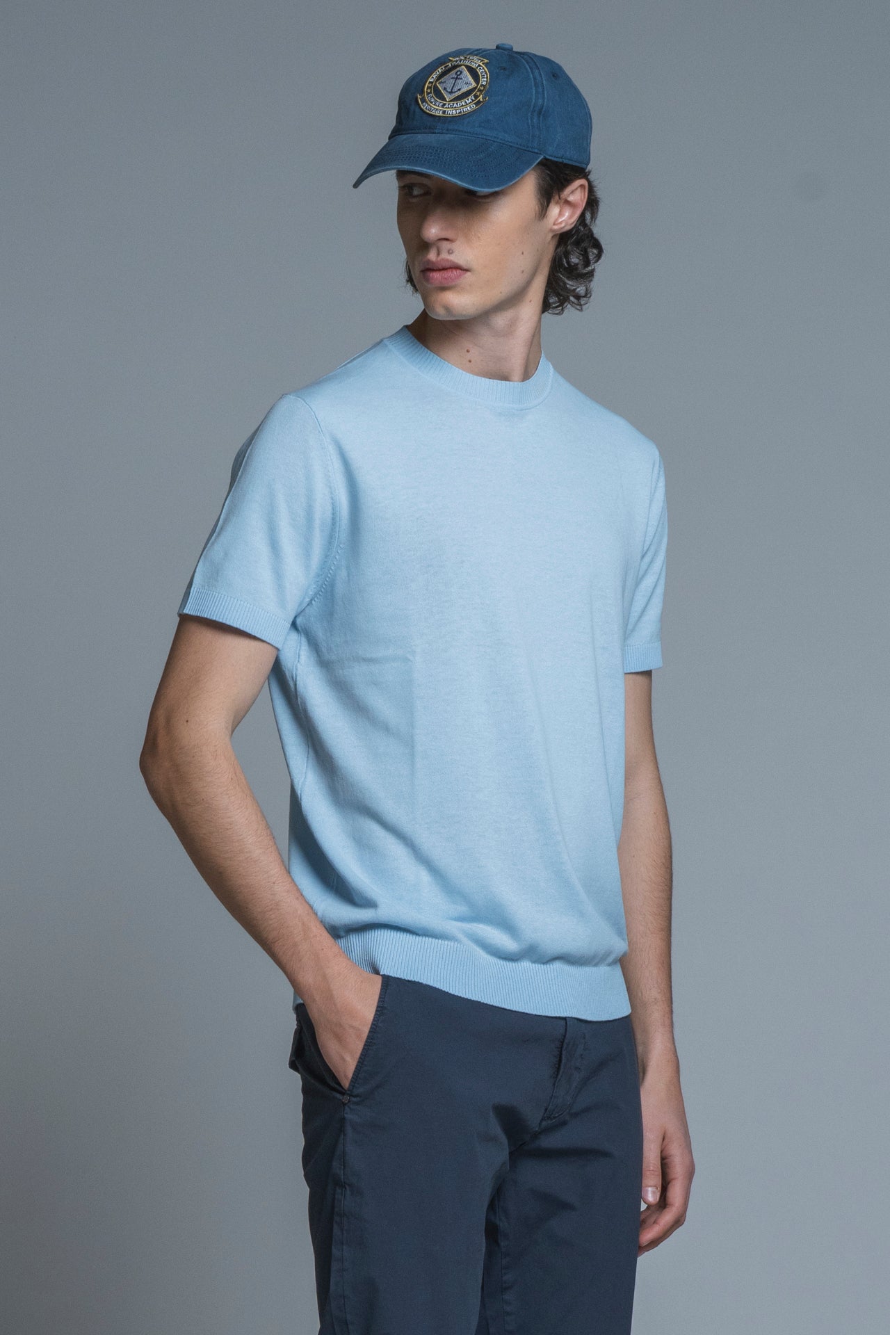 SAMUEL SWEATER ROUND NECK IN COTTON CREPE