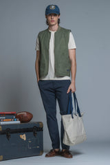 TERRY GILET ZIP COTTON SLUB