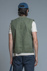TERRY GILET ZIP COTTON SLUB