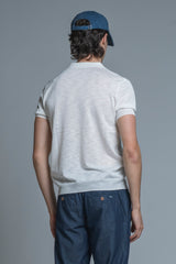 CLARK SWEATER POLO SKIPPER IN MIXED LINEN