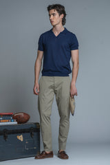 CLARK SWEATER POLO SKIPPER IN MIXED LINEN