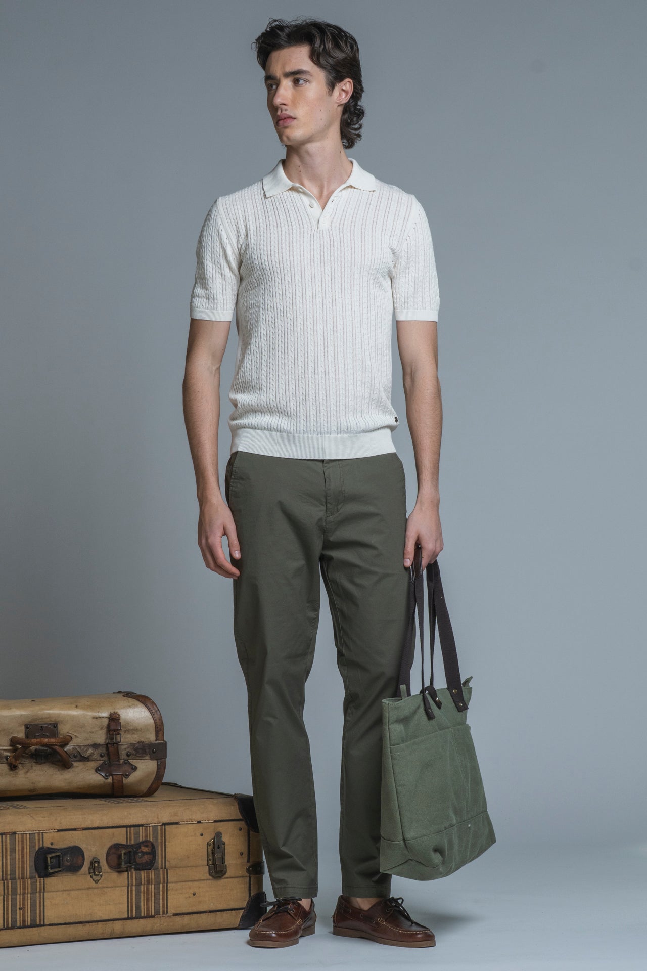HILLS POLO CABLE IN COTTON CREPE