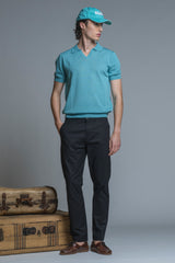 CLARK SWEATER POLO SKIPPER IN MIXED LINEN