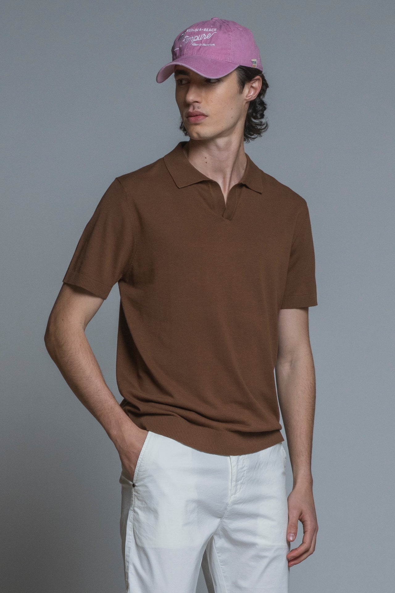 CLARK SWEATER POLO SKIPPER IN COTTON CREPE
