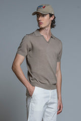 CLARK SWEATER POLO SKIPPER IN MIXED LINEN