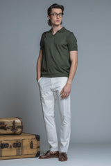 CLARK SWEATER POLO SKIPPER IN MIXED LINEN