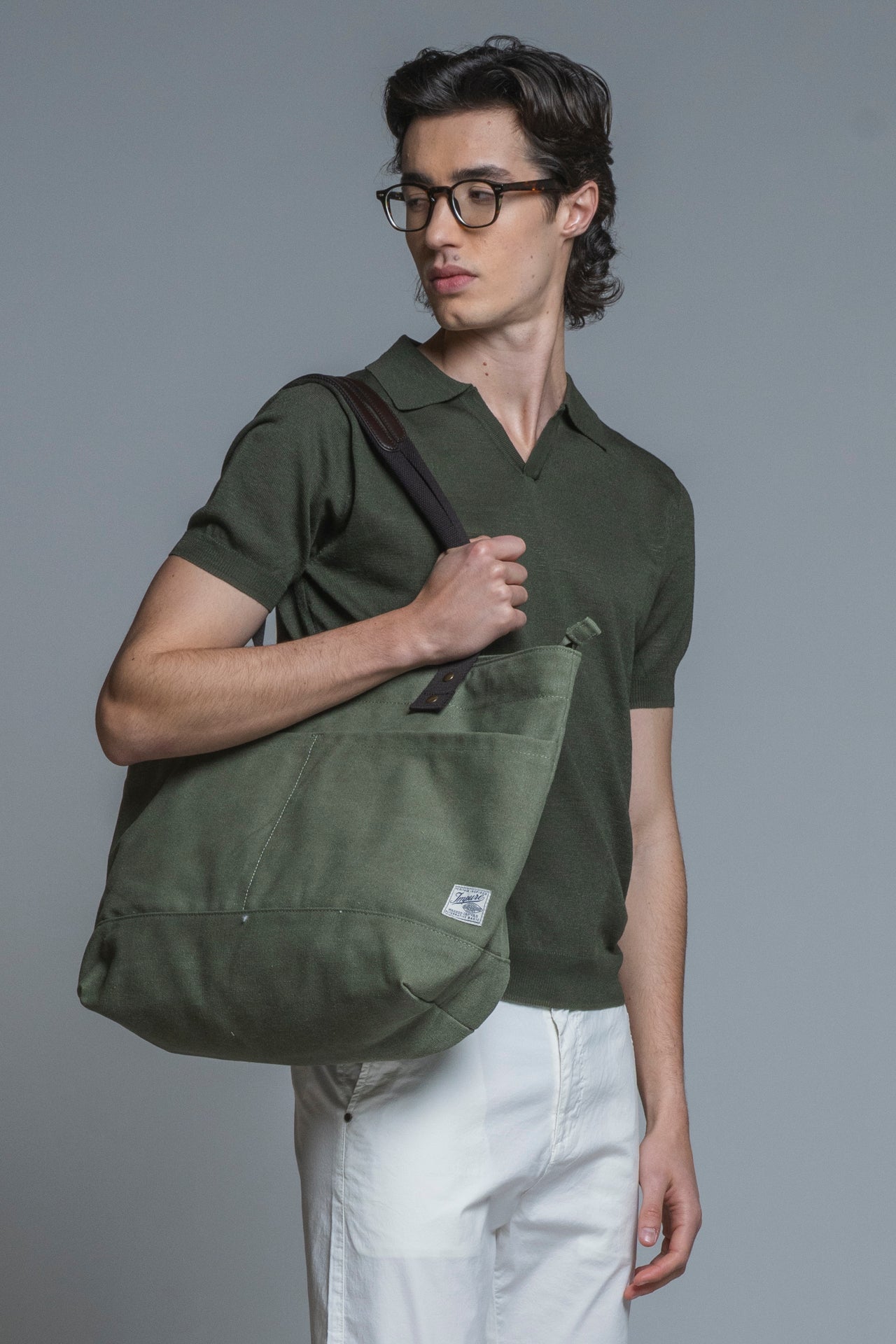 CLARK SWEATER SKIPPER POLO IN COTTON CREPE 