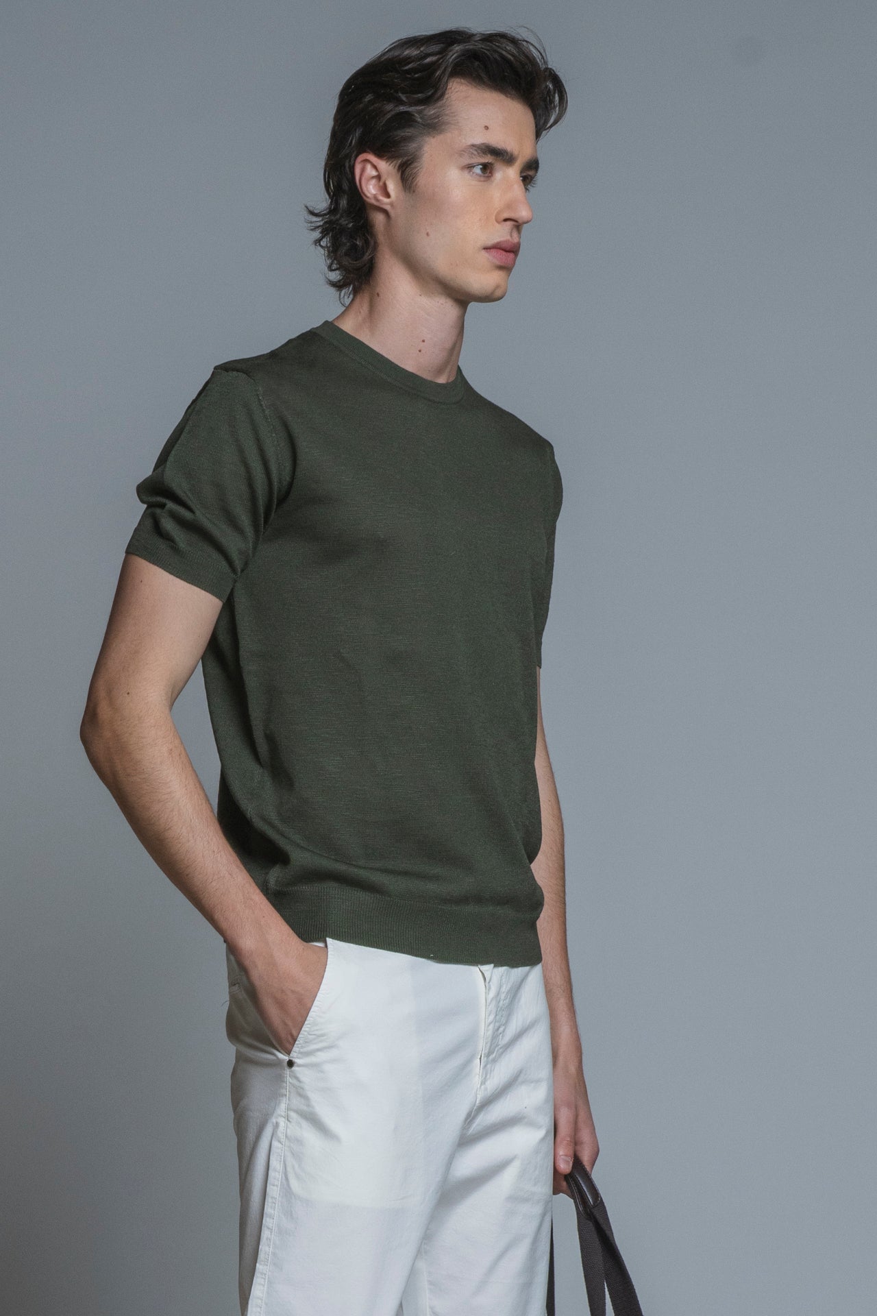 SAMUEL SWEATER ROUND NECK IN MIXED LINEN
