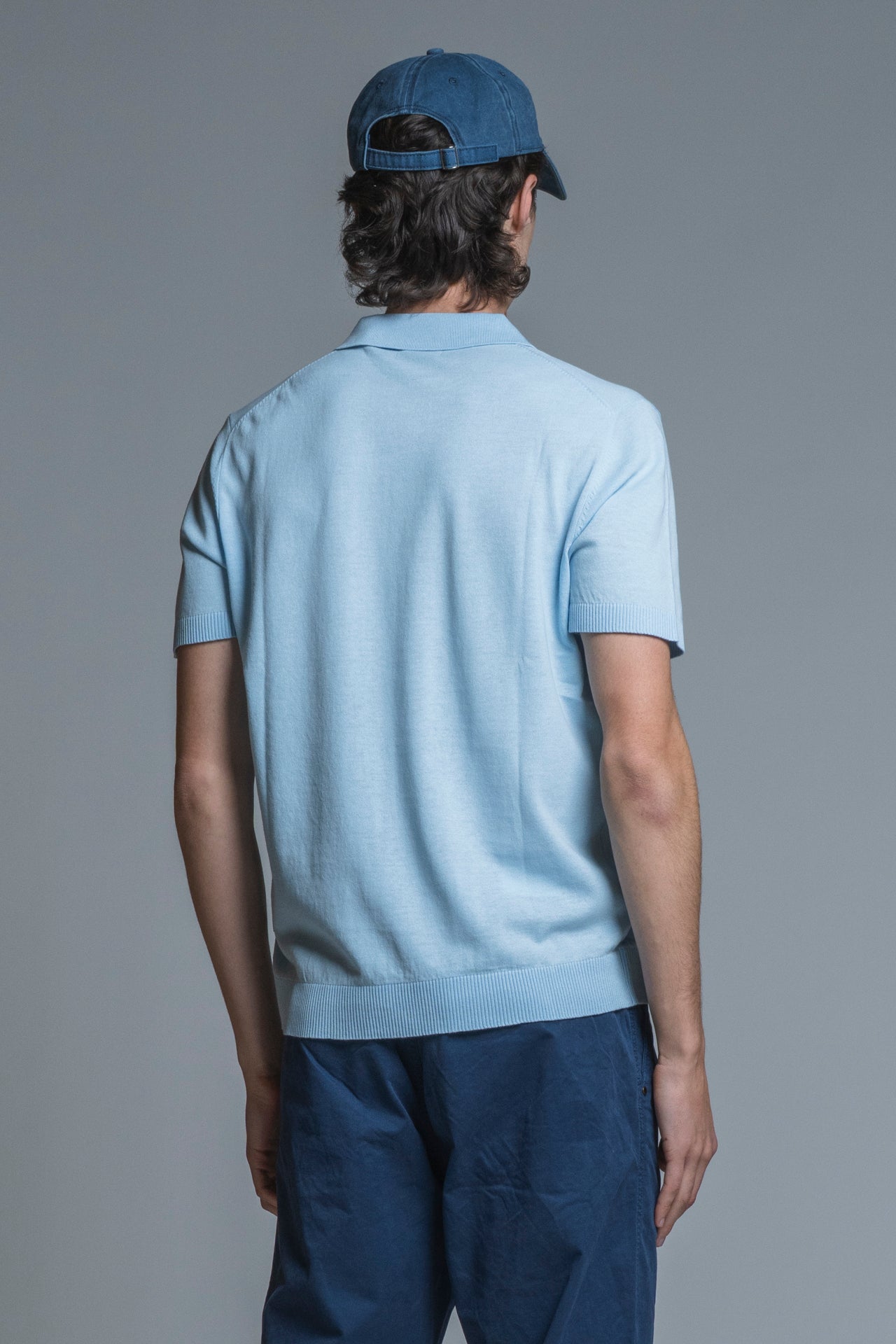 CLARK SWEATER POLO SKIPPER IN COTTON CREPE