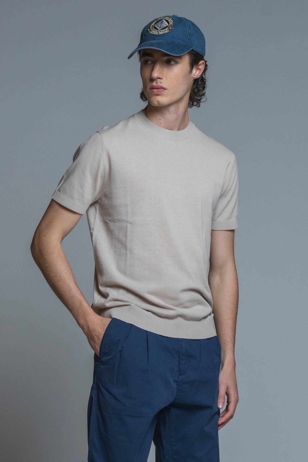 SAMUEL SWEATER ROUND NECK IN COTTON CREPE