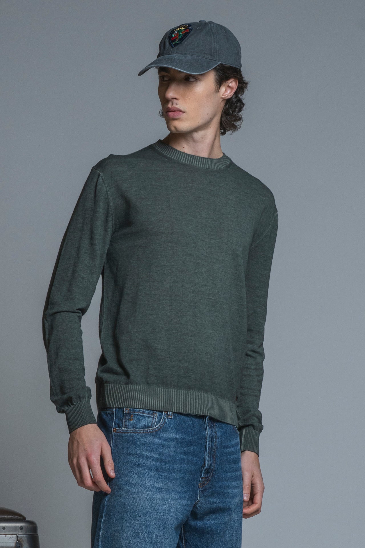 BUCK SWEATER IN COTTON COLD DYED