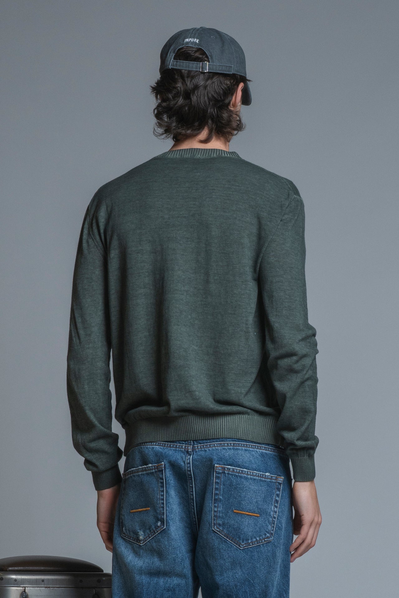 BUCK SWEATER IN COTTON COLD DYED