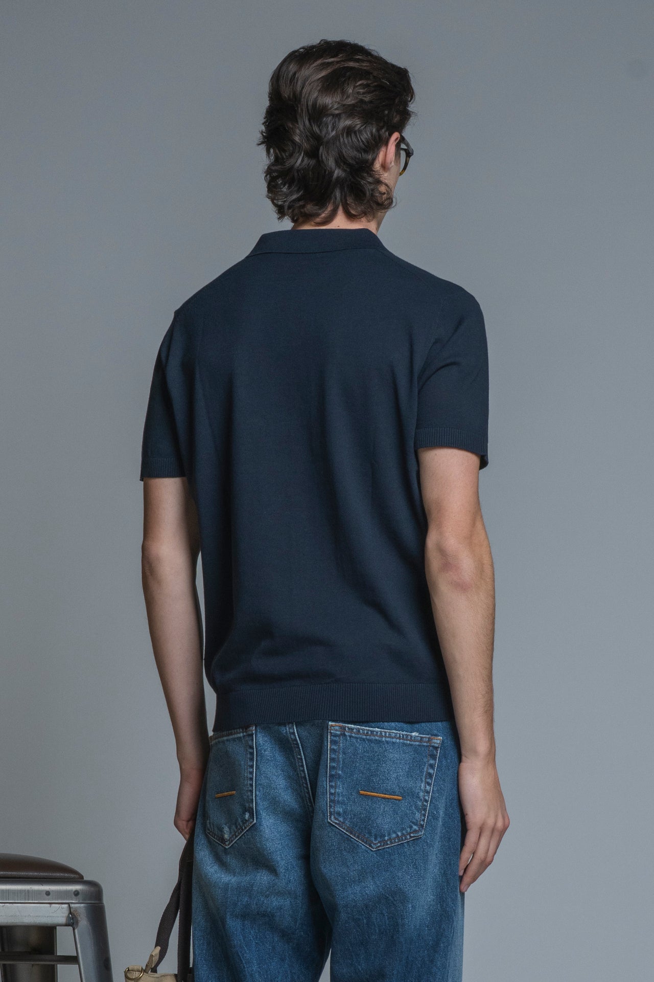 CLARK SWEATER SKIPPER POLO IN COTTON CREPE 