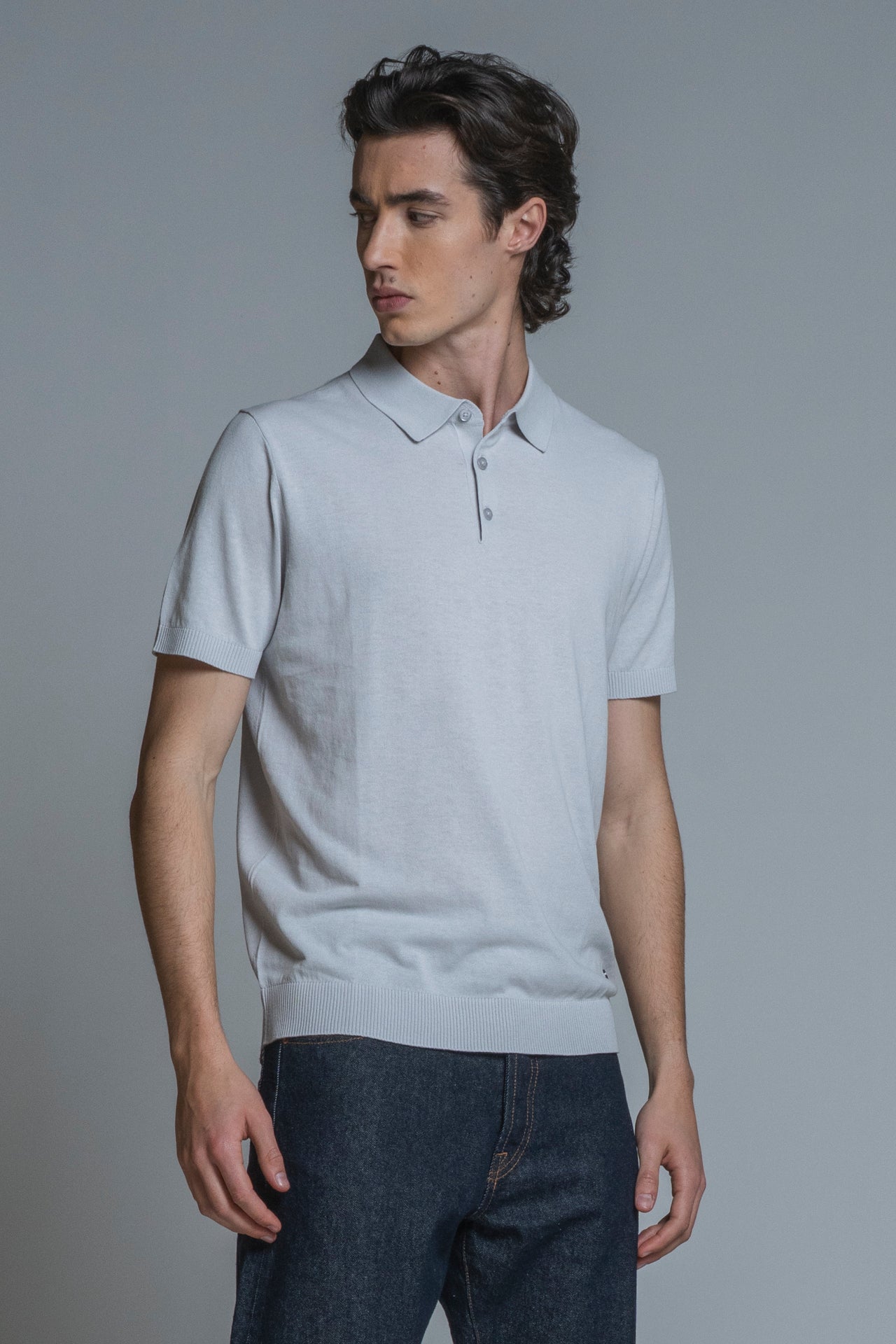 JOYCE SWEATER POLO IN COTTON CREPE