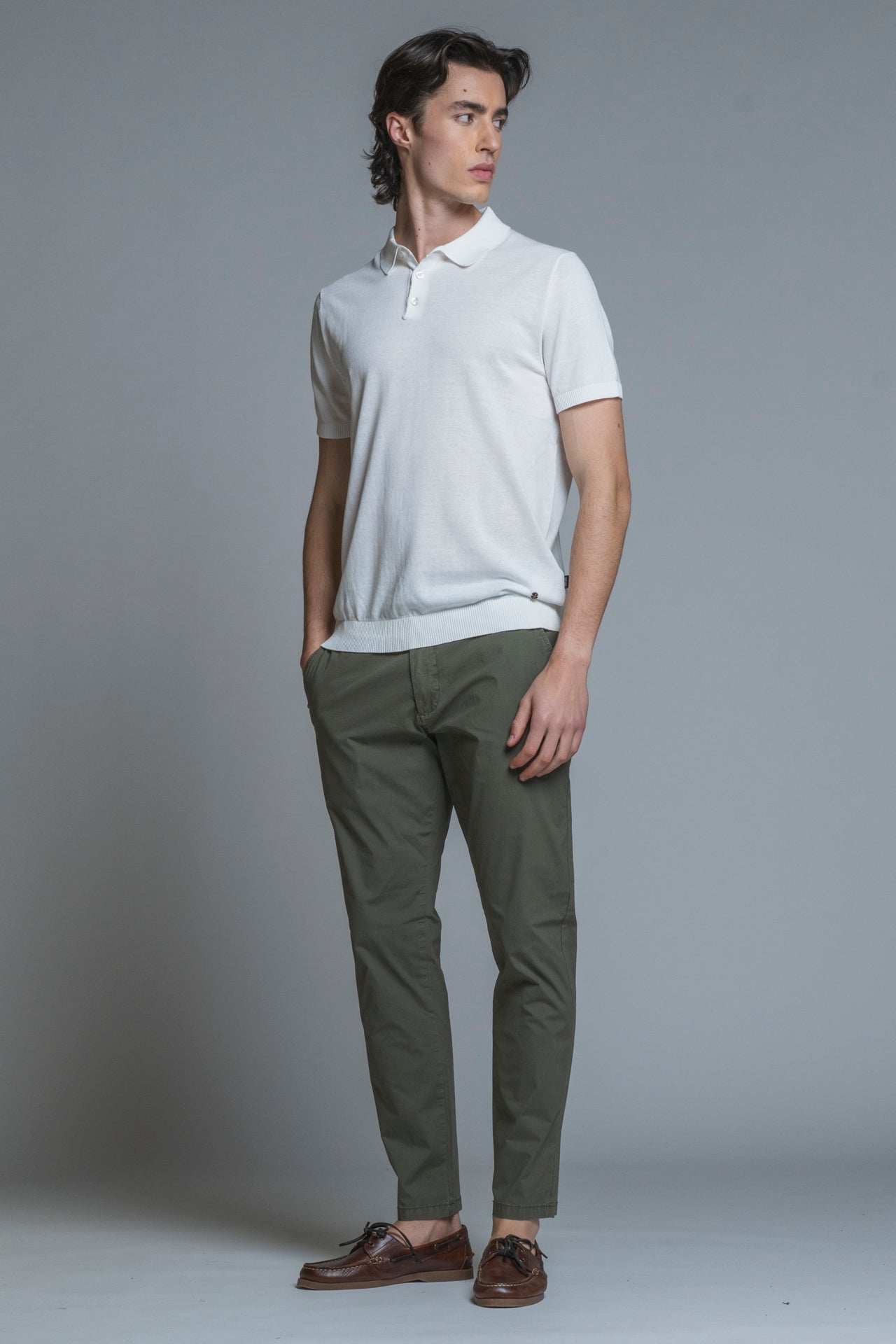 JOYCE SWEATER POLO IN COTTON CREPE