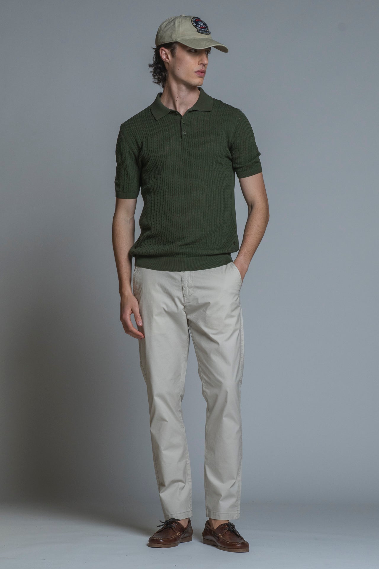 HILLS POLO CABLE IN COTTON CREPE