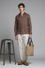 LARS KOREAN SHIRT IN SEERSUCKER