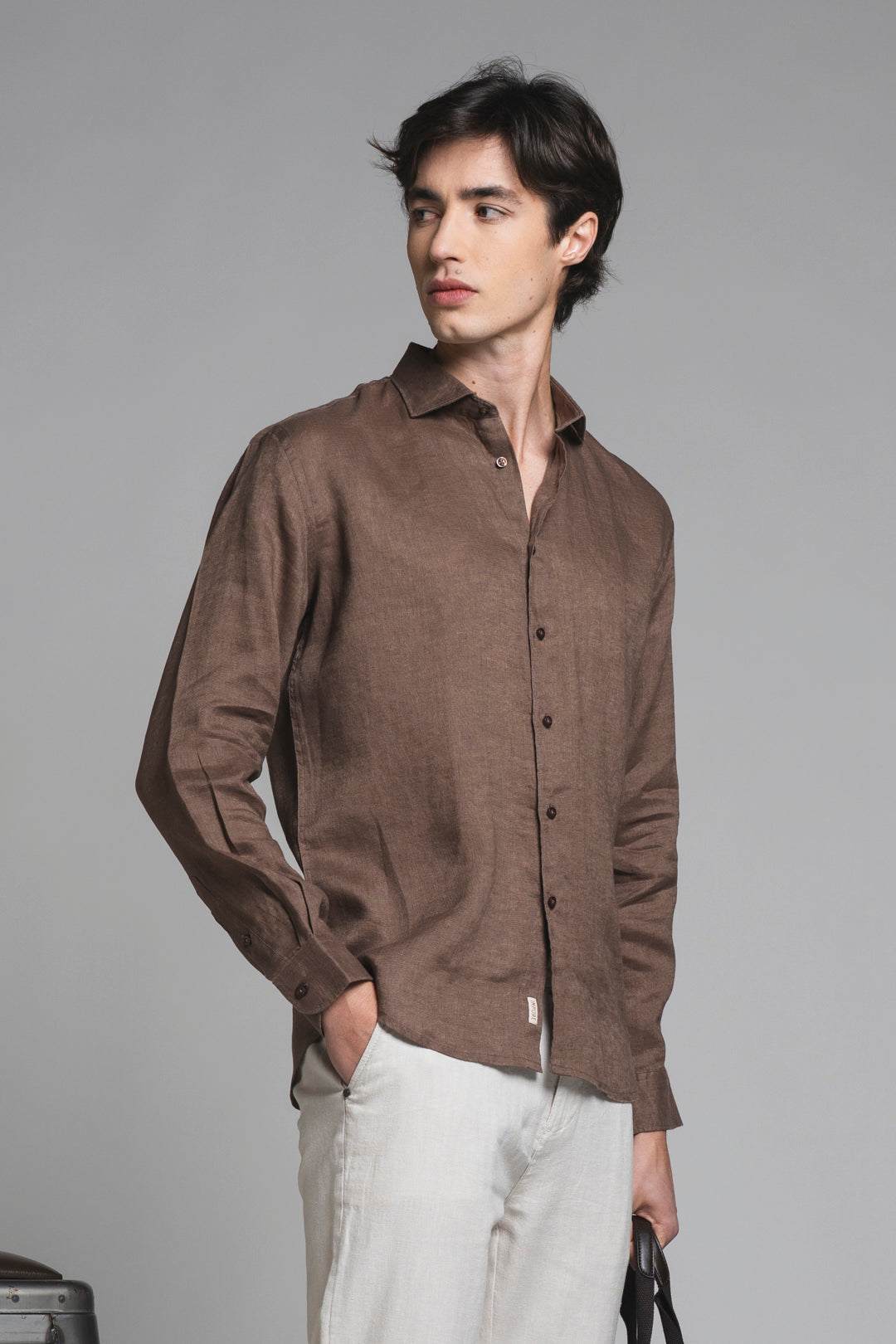 LARS KOREAN SHIRT IN SEERSUCKER
