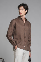LARS KOREAN SHIRT IN SEERSUCKER
