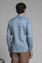LARS KOREAN SHIRT IN SEERSUCKER