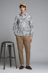 LARS KOREAN SHIRT IN SEERSUCKER