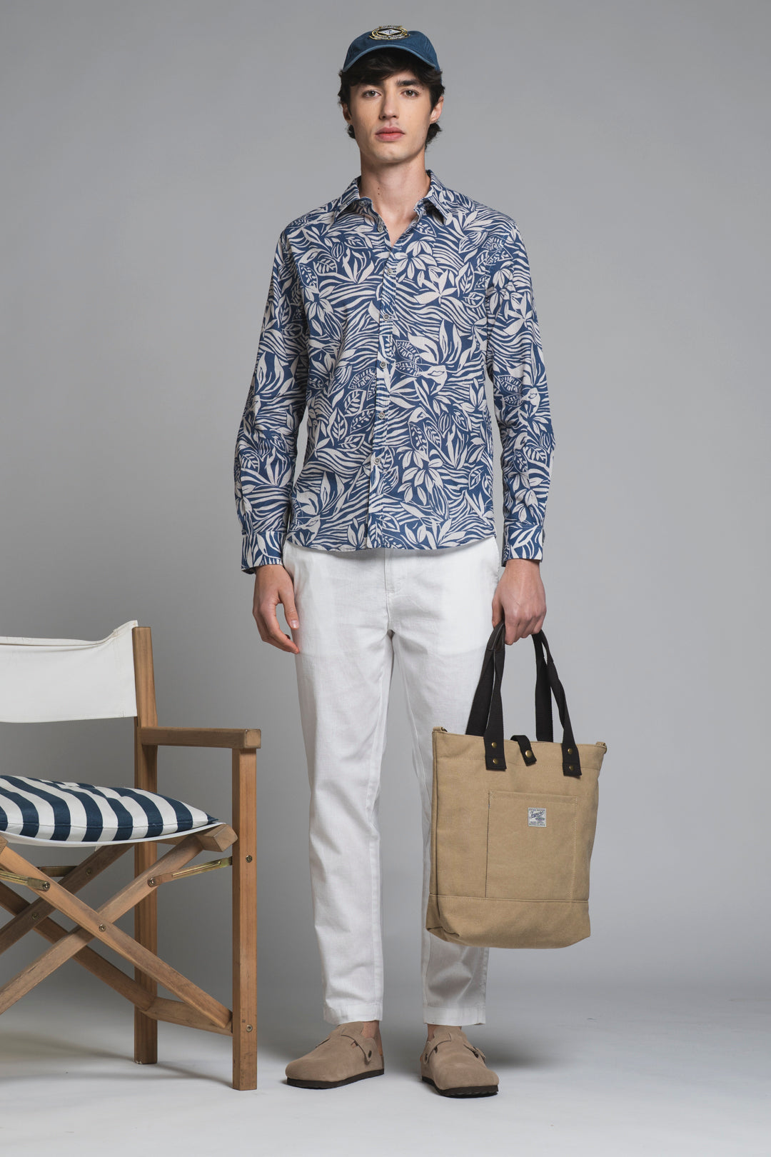 LUIS SHIRT ITALIAN COLLAR IN COTTON