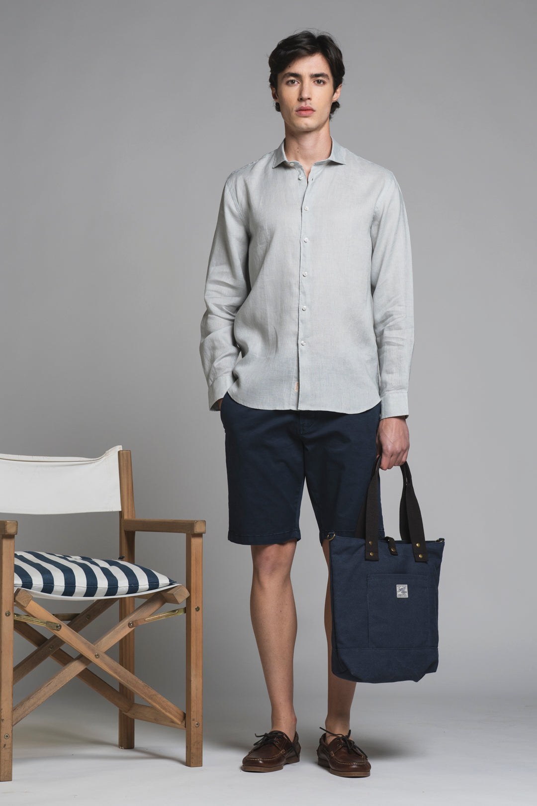 LARS KOREAN SHIRT IN SEERSUCKER