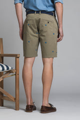 REY PRIME CHINO SHORT WITH EMBROIDERY