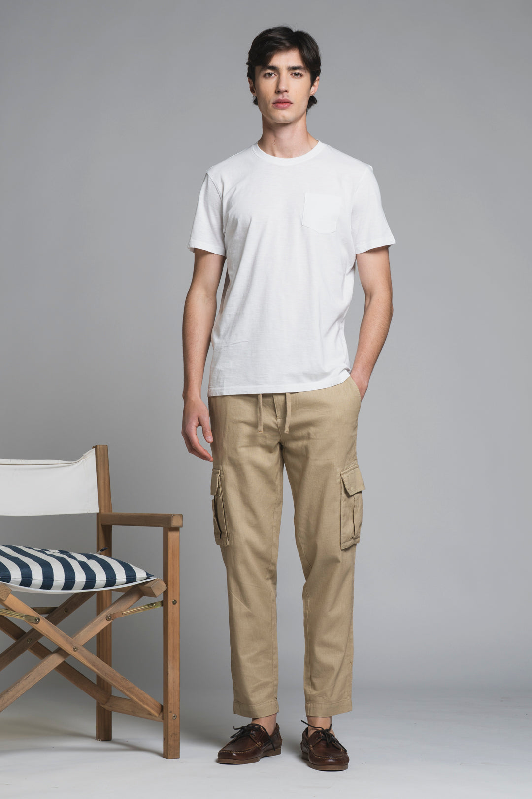 ELMON CARGO LONG IN MIXED LINEN
