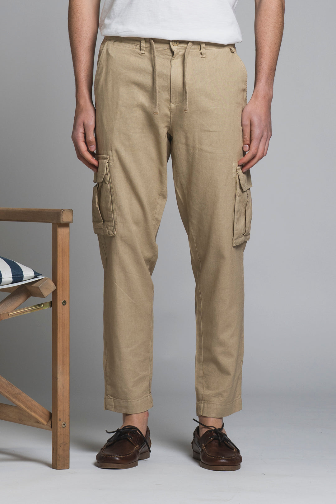 ELMON CARGO LONG IN MIXED LINEN