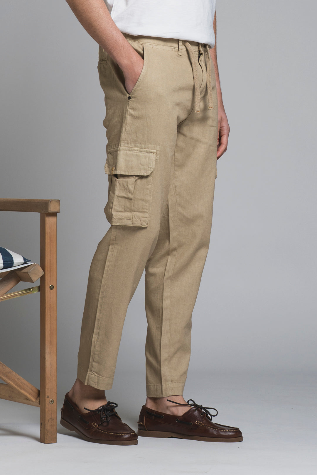 ELMON CARGO LONG IN MIXED LINEN