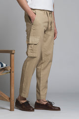 ELMON CARGO LONG IN MIXED LINEN