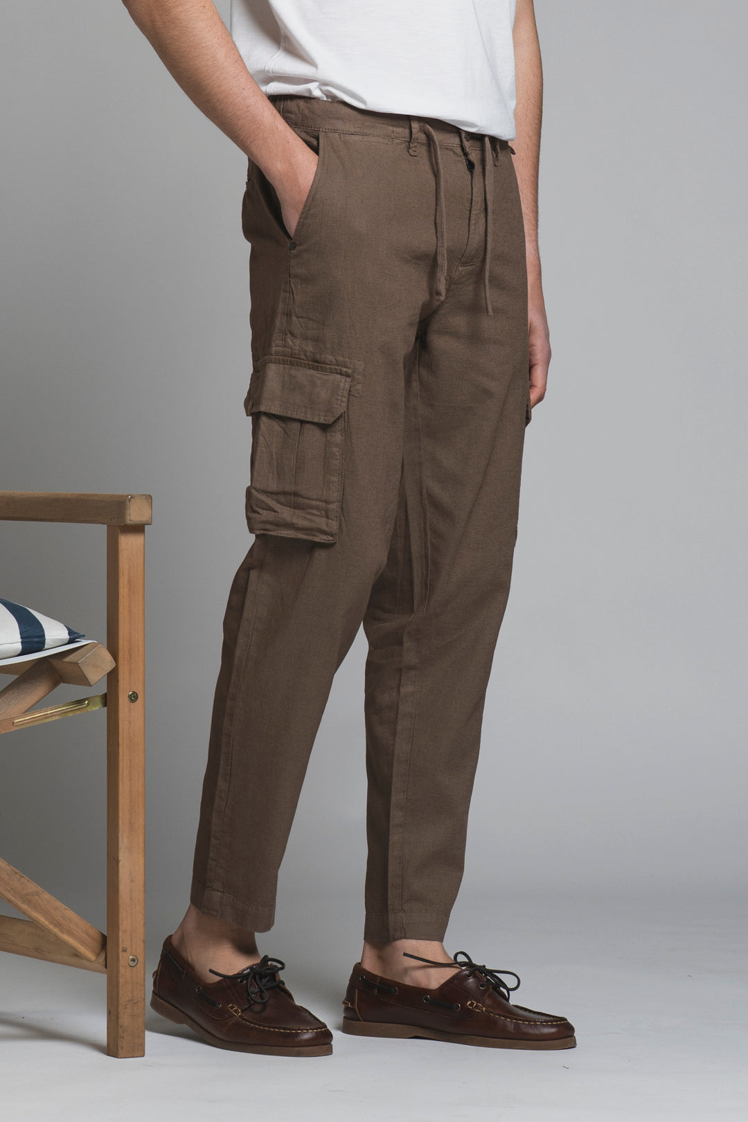 ELMON CARGO LONG IN MIXED LINEN