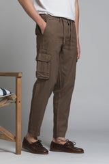 ELMON CARGO LONG IN MIXED LINEN