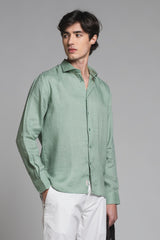 LARS KOREAN SHIRT IN SEERSUCKER